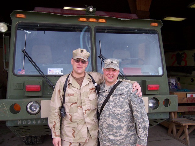 Ed Byrnes (Ex-Chief Of Somers FD) and FF Dan Bendetti Serving At Camp Phoenix in Kabul, Afghanistan